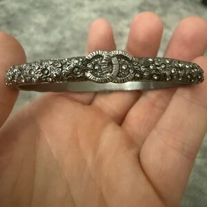 CHANEL excellent condition. In box. Graphite Swavorski Crystal CC Bracelet.